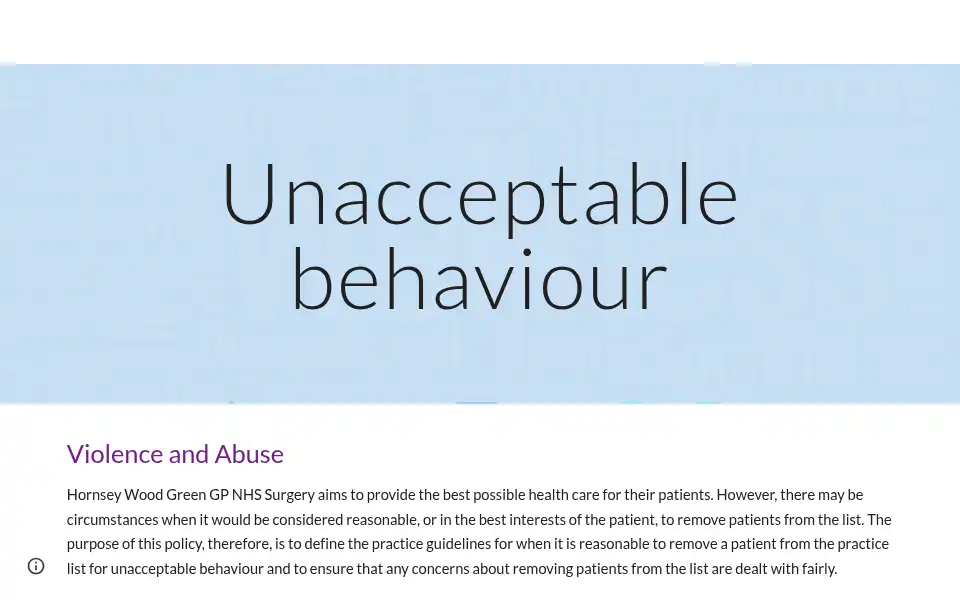 Screenshot of hornseywoodgreengp.co.uk