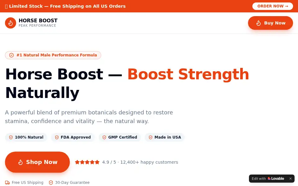 Screenshot of horse-boostofflineusa.lovable.app