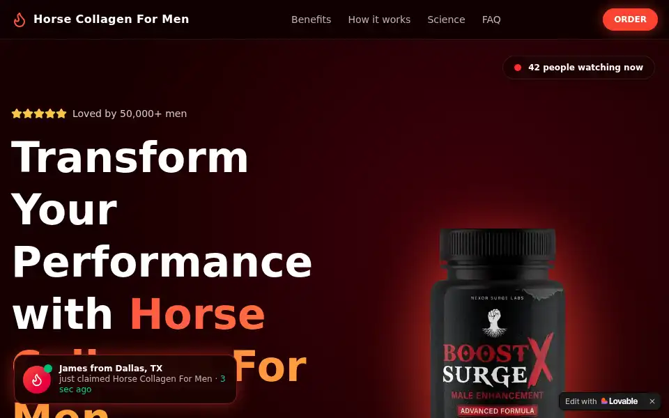 Screenshot of horse-collagen-men.lovable.app