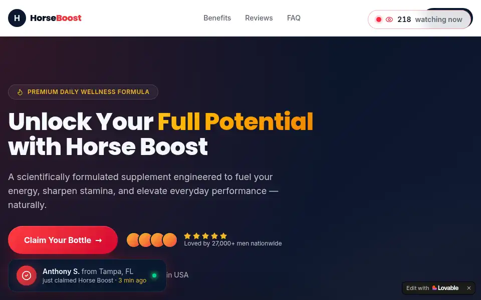 Screenshot of horseboostcapcules.lovable.app