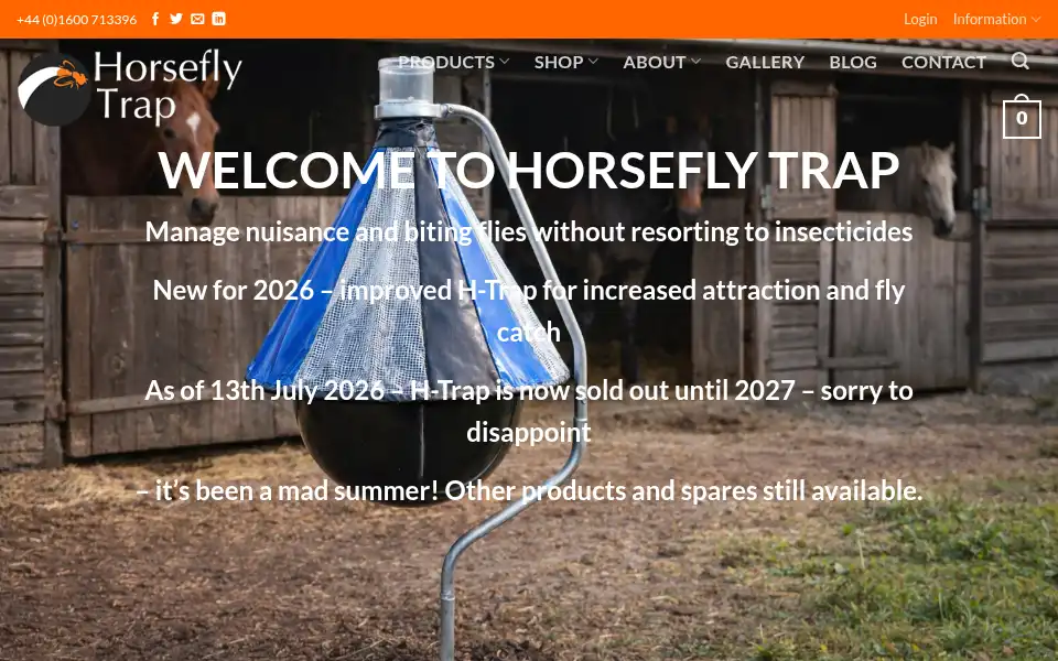 Screenshot of horseflytrap.co.uk