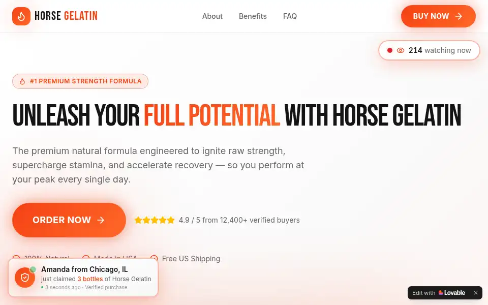 Screenshot of horsegelatin-men.lovable.app