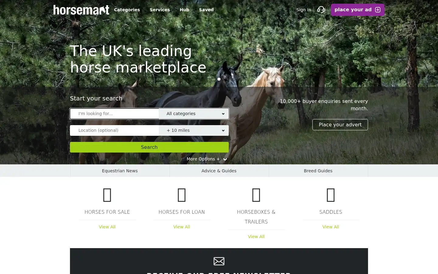 Screenshot of horsemart.co.uk