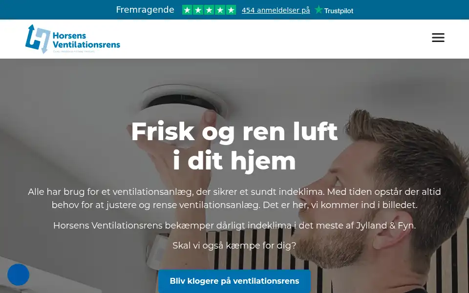 Screenshot of horsensventilationsrens.dk
