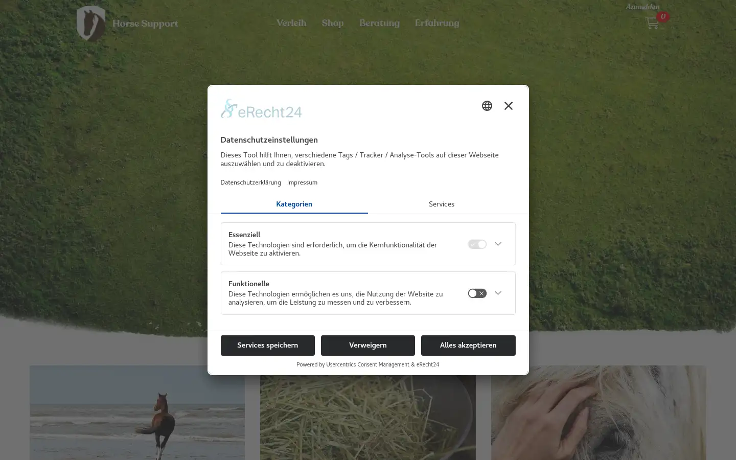 Screenshot of horsesupport.de