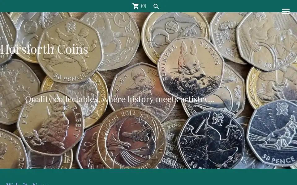 Screenshot of horsforthcoins.co.uk