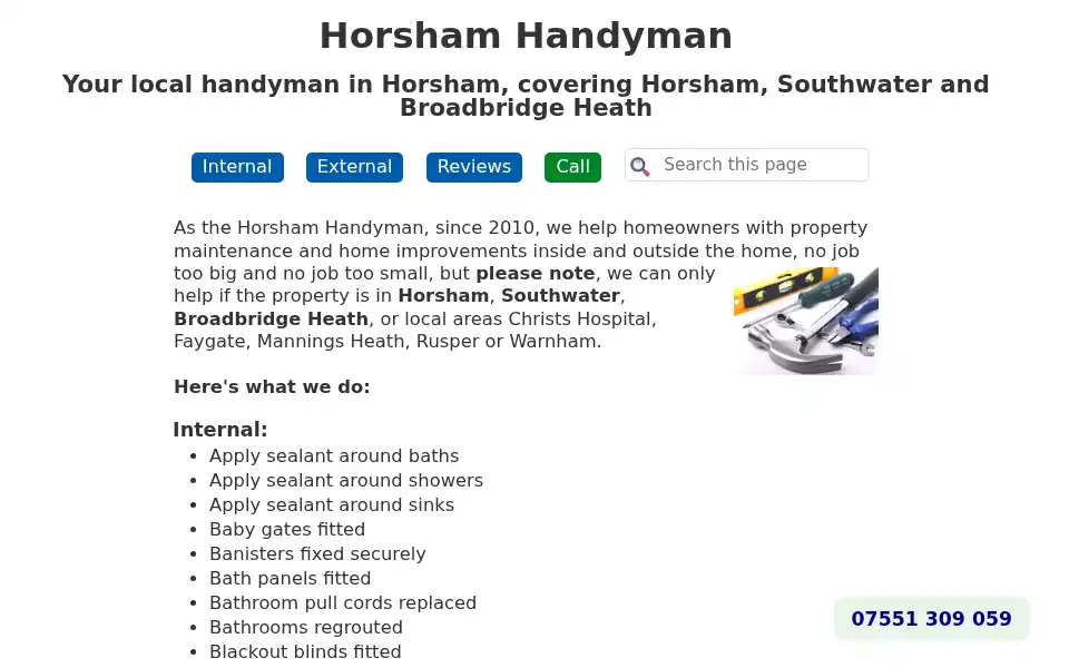 Screenshot of horshamhandyman.com