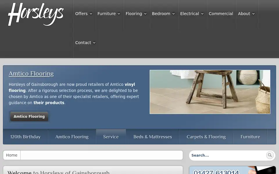 Screenshot of horsleysofgainsborough.co.uk