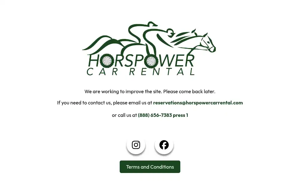Screenshot of horspowercarrental.com