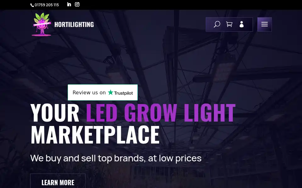 Screenshot of hortilighting.co.uk