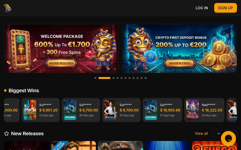 Screenshot of horuscasino.com