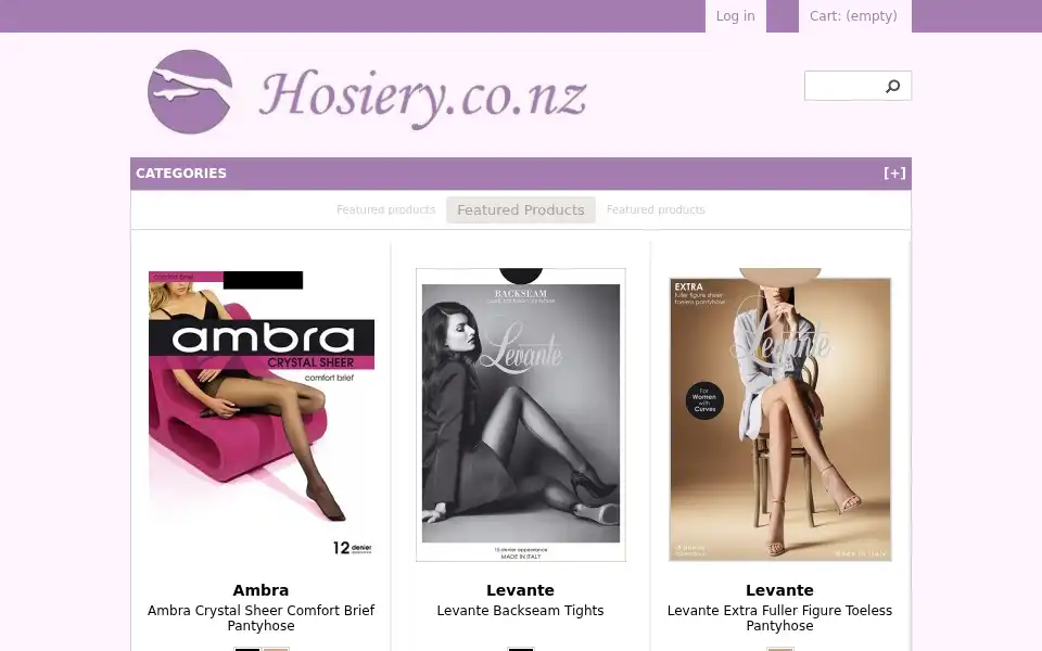 Screenshot of hosiery.co.nz