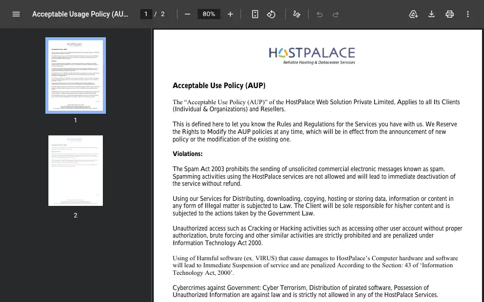 Screenshot of host-palace.com