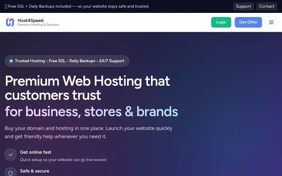Screenshot of host4speed.com