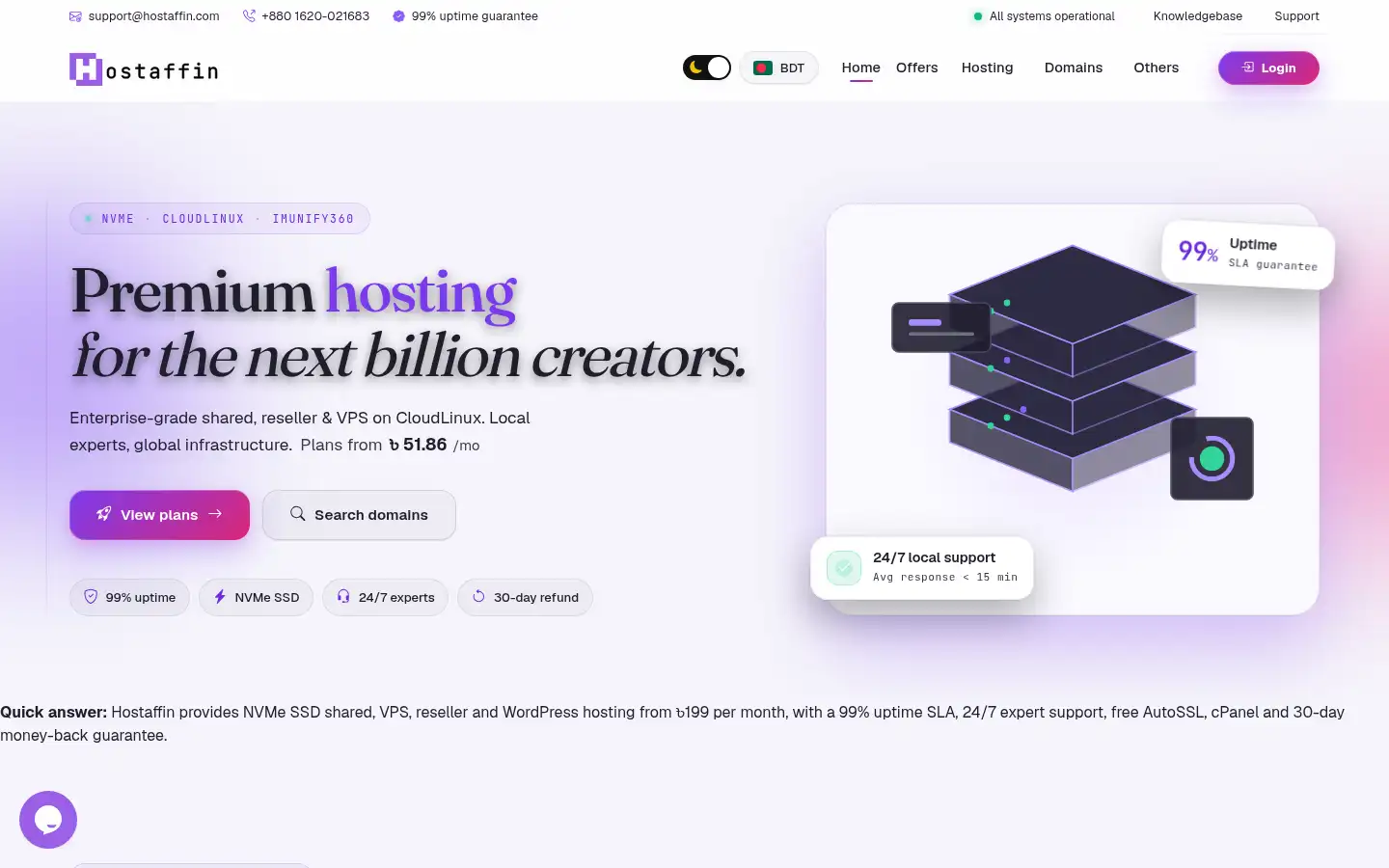 Screenshot of hostaffin.com