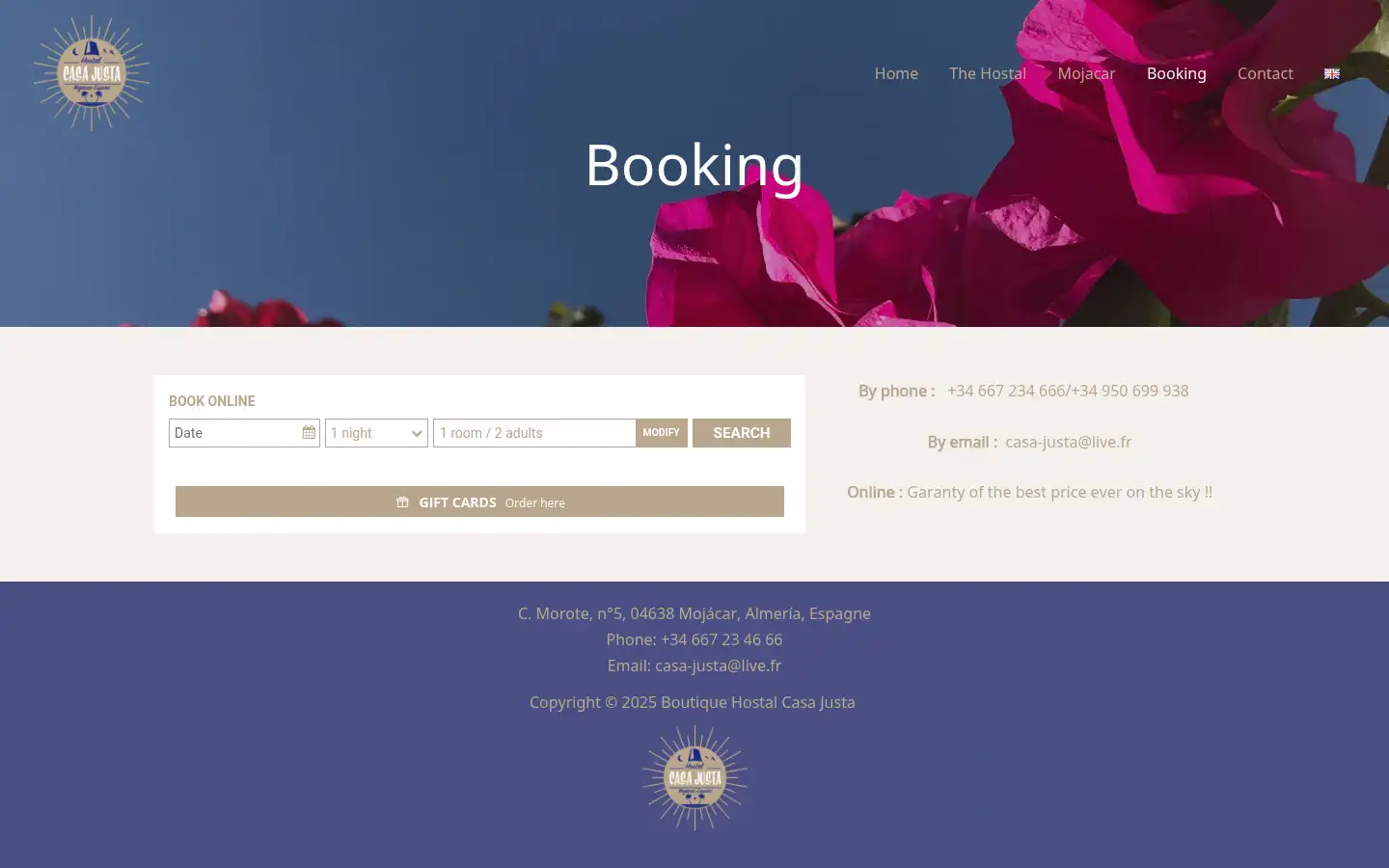 Screenshot of hostalcasajusta.es