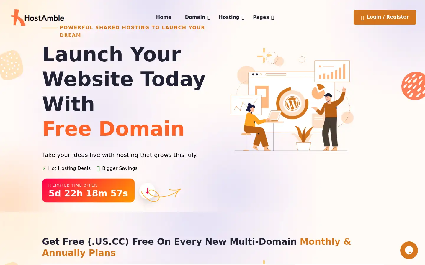Screenshot of hostamble.com
