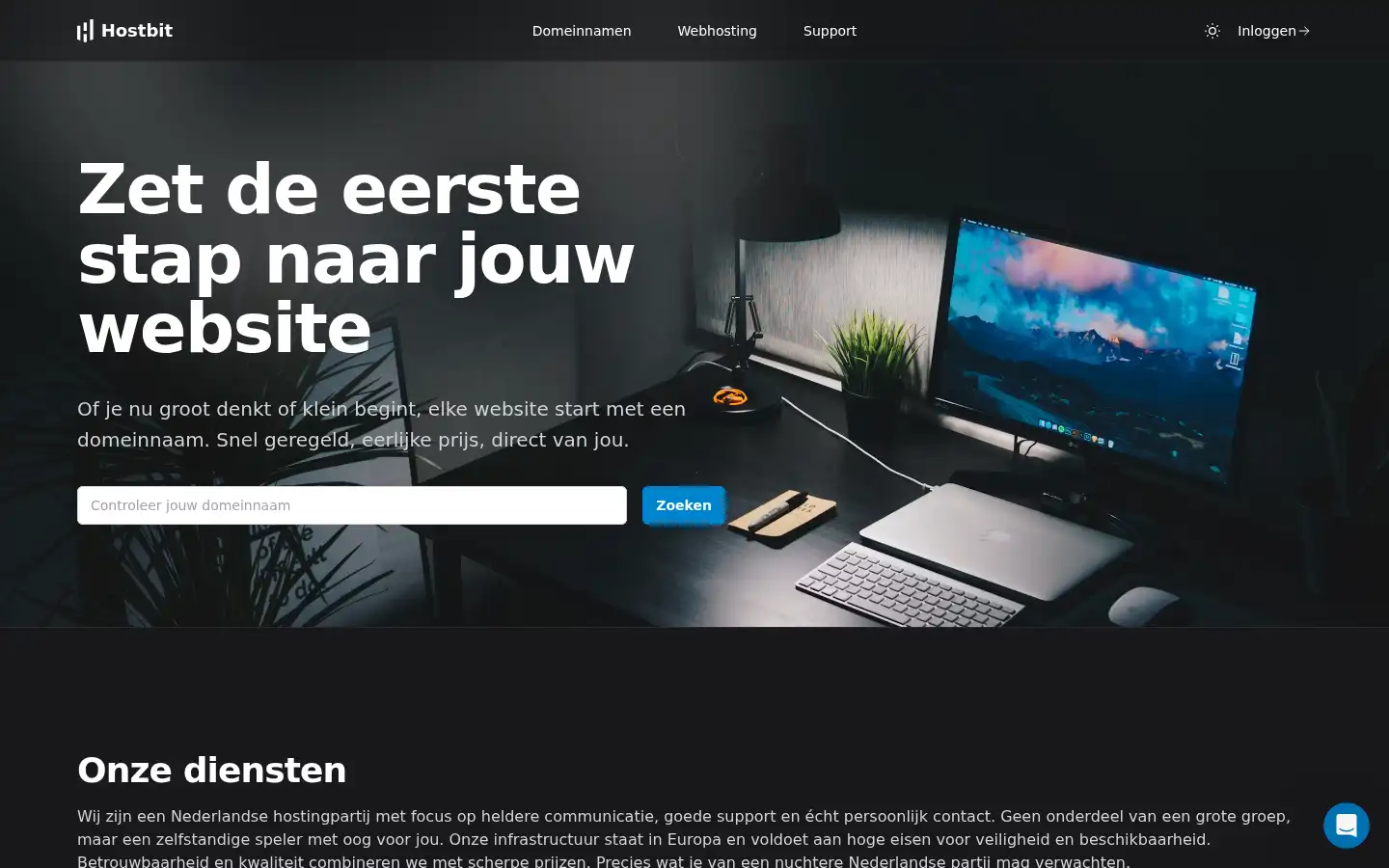 Screenshot of hostbit.nl