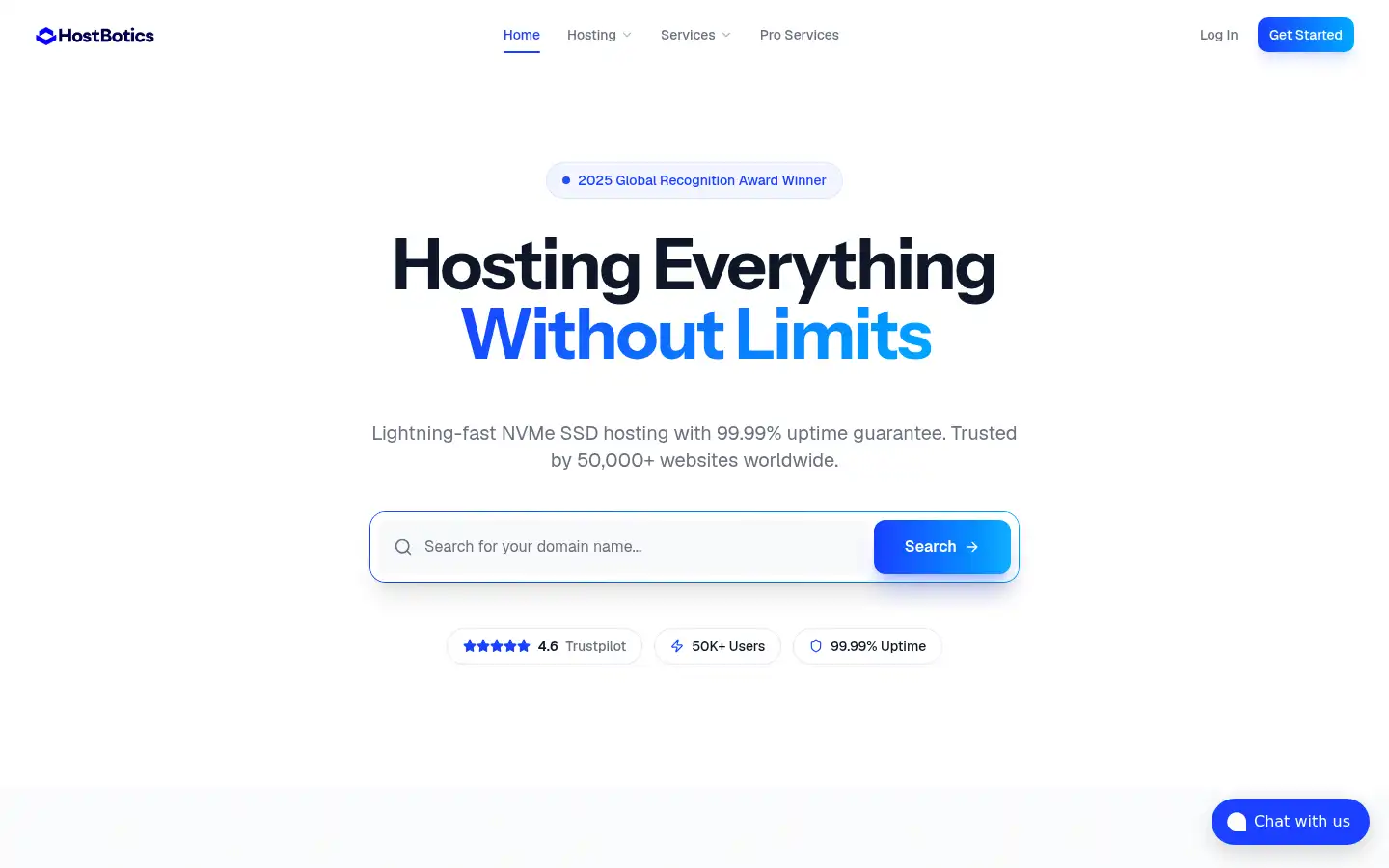 Screenshot of hostbotics.net