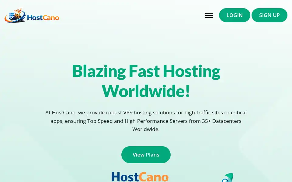 Screenshot of hostcano.com