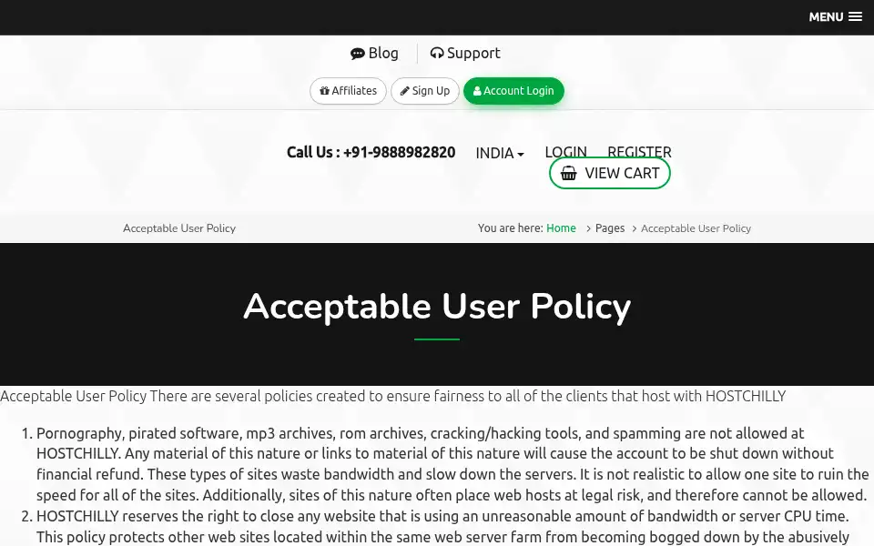 Screenshot of hostchilly.com