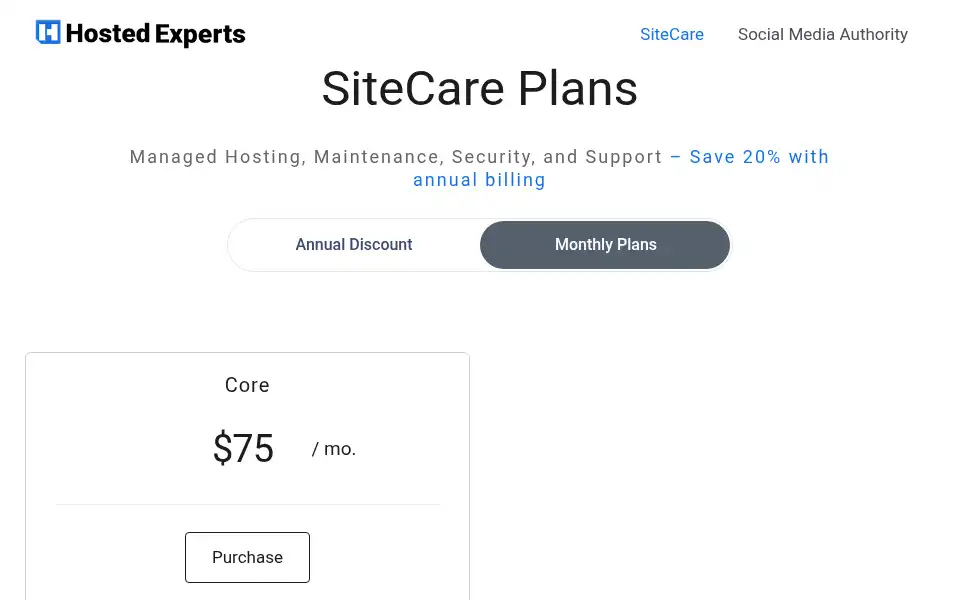 Screenshot of hostedexperts.com