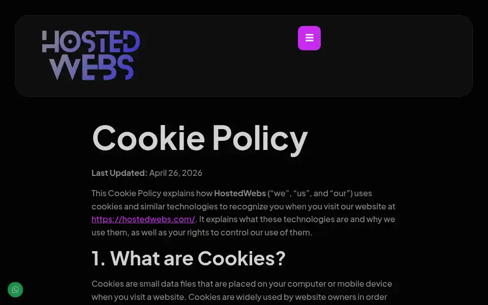 Screenshot of hostedwebs.com