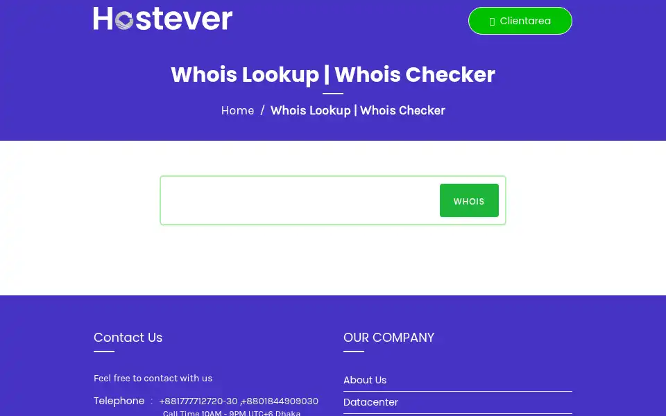 Screenshot of hostever.com