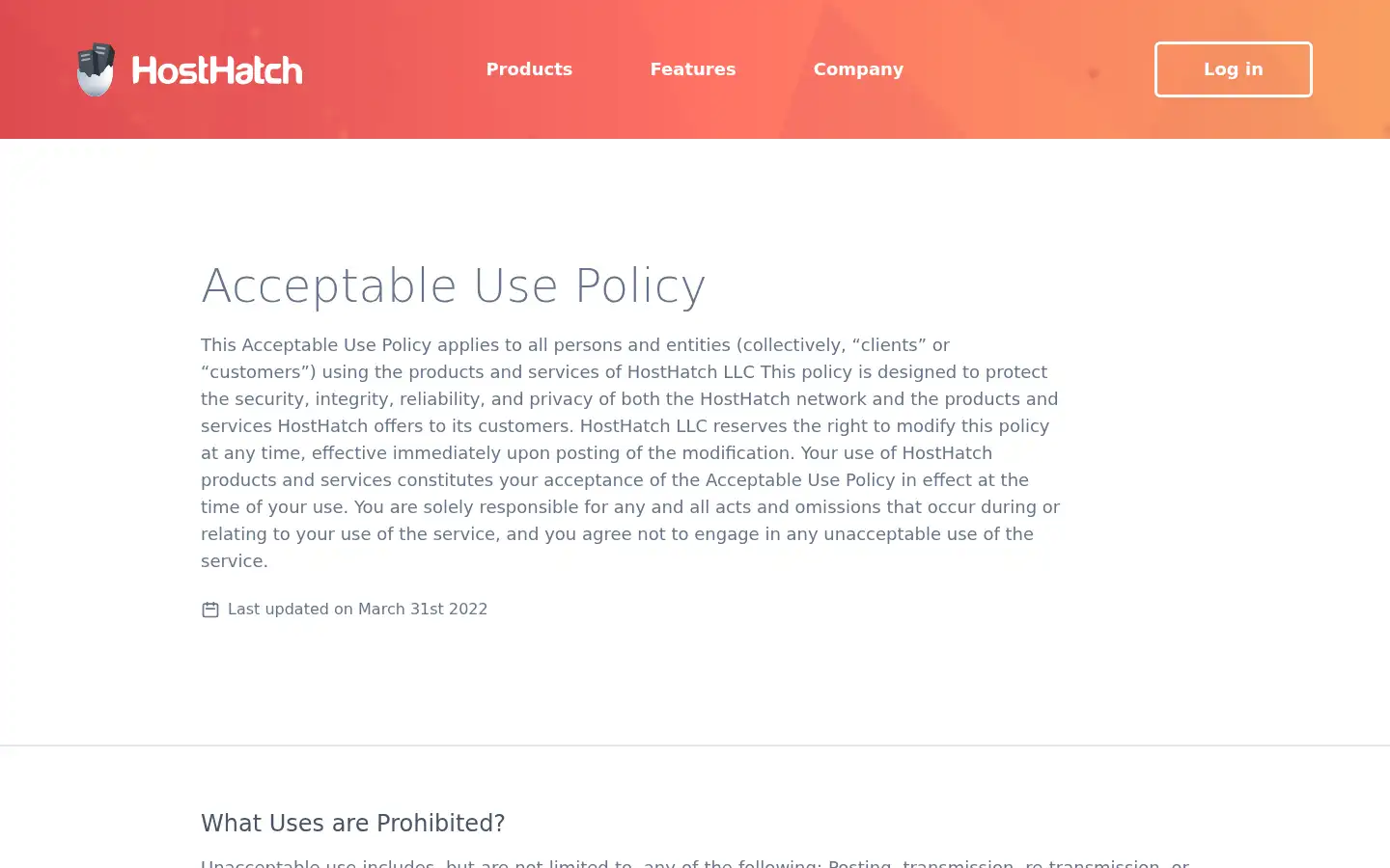 Screenshot of hosthatch.com