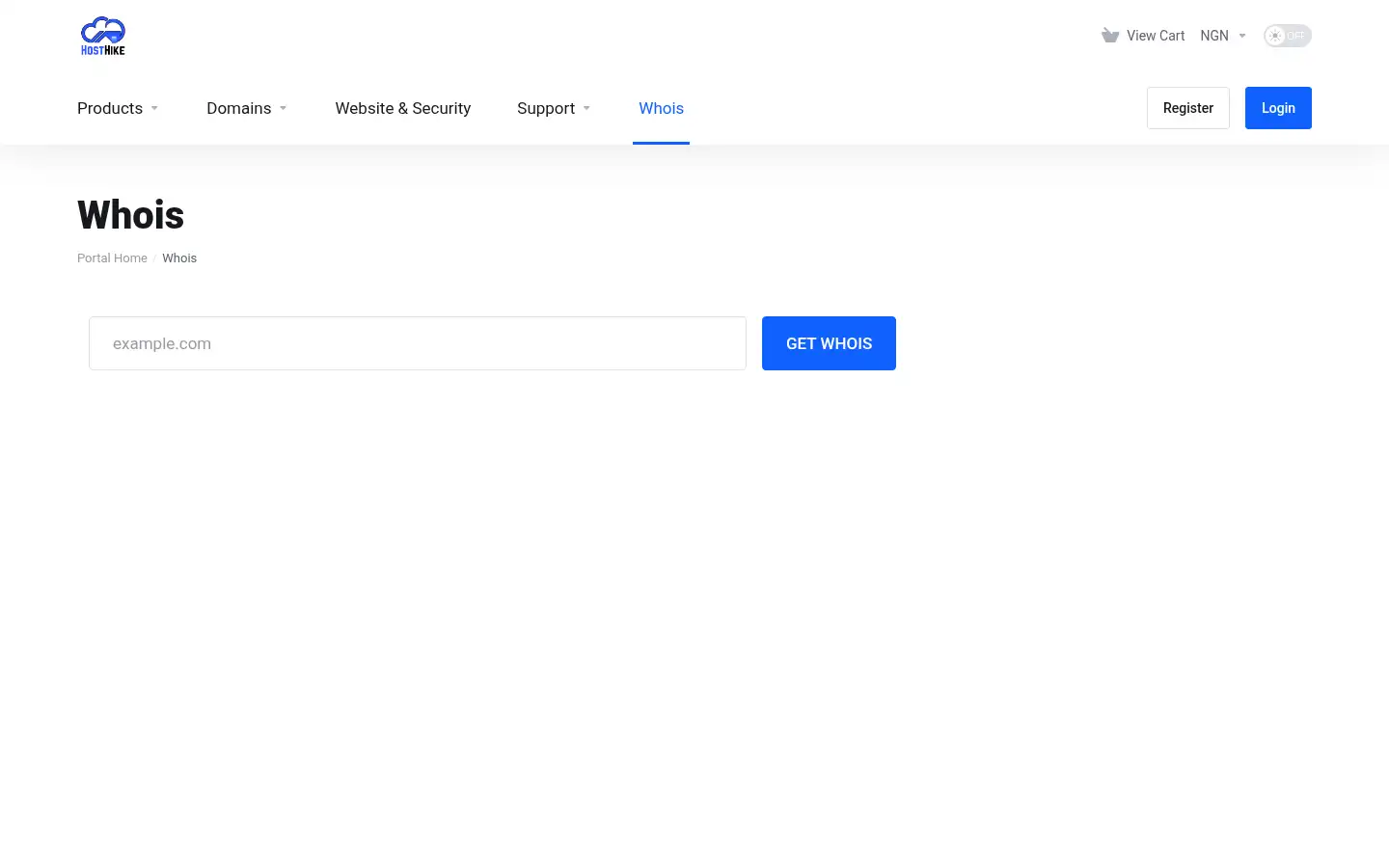 Screenshot of hosthike.com