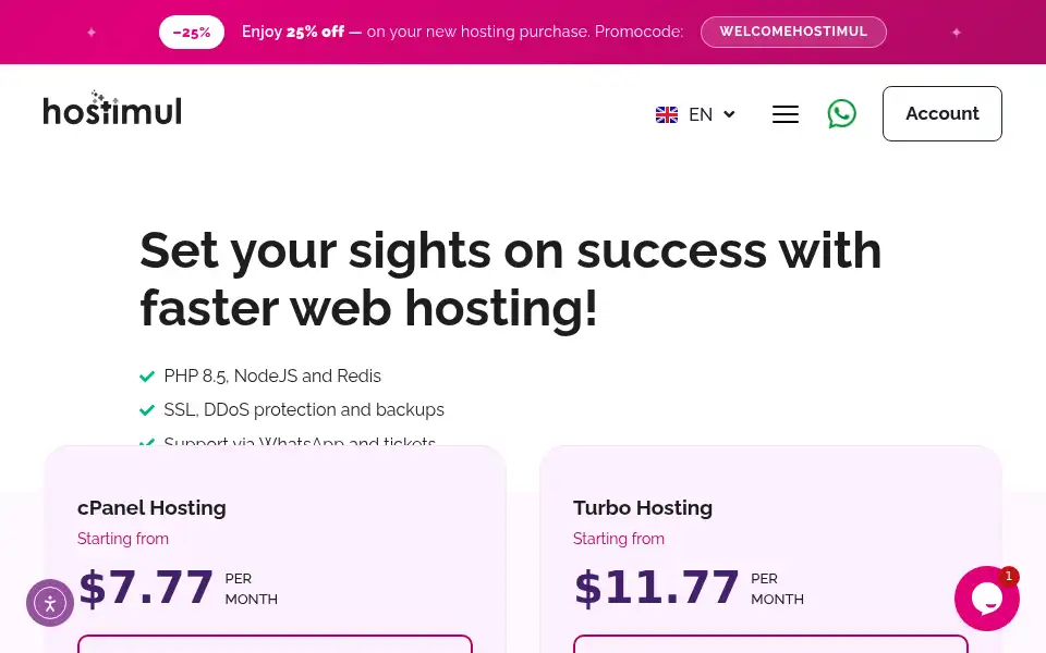 Screenshot of hostimul.com