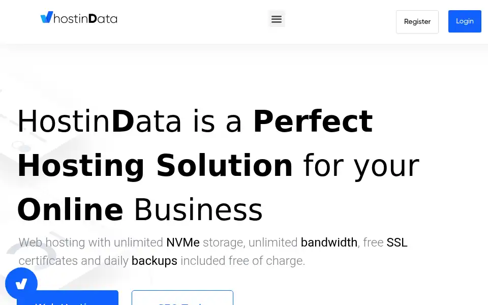 Screenshot of hostindata.com