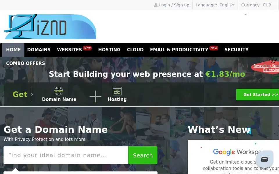 Screenshot of hosting.izndgroup.com