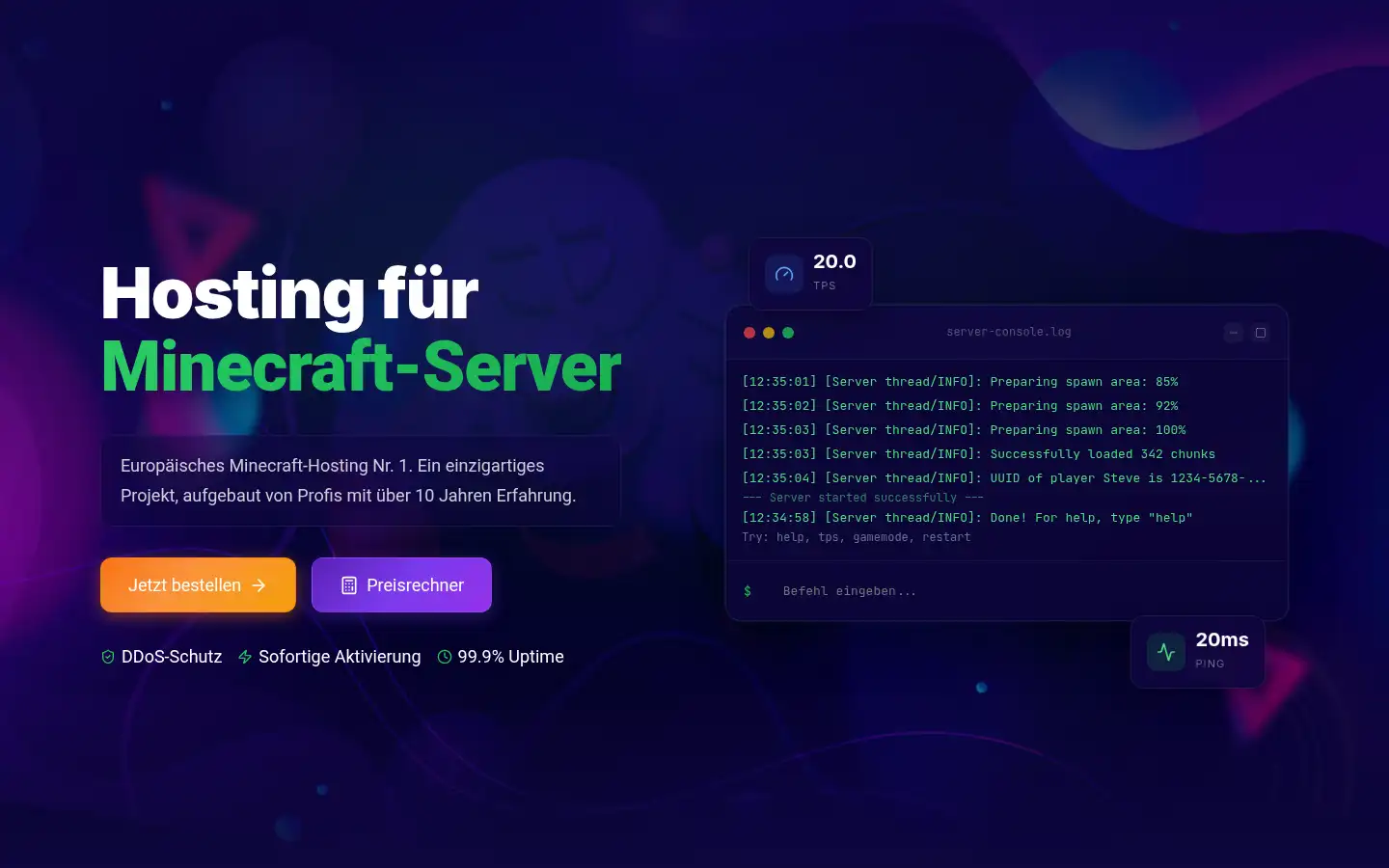 Screenshot of hosting-minecraft.eu