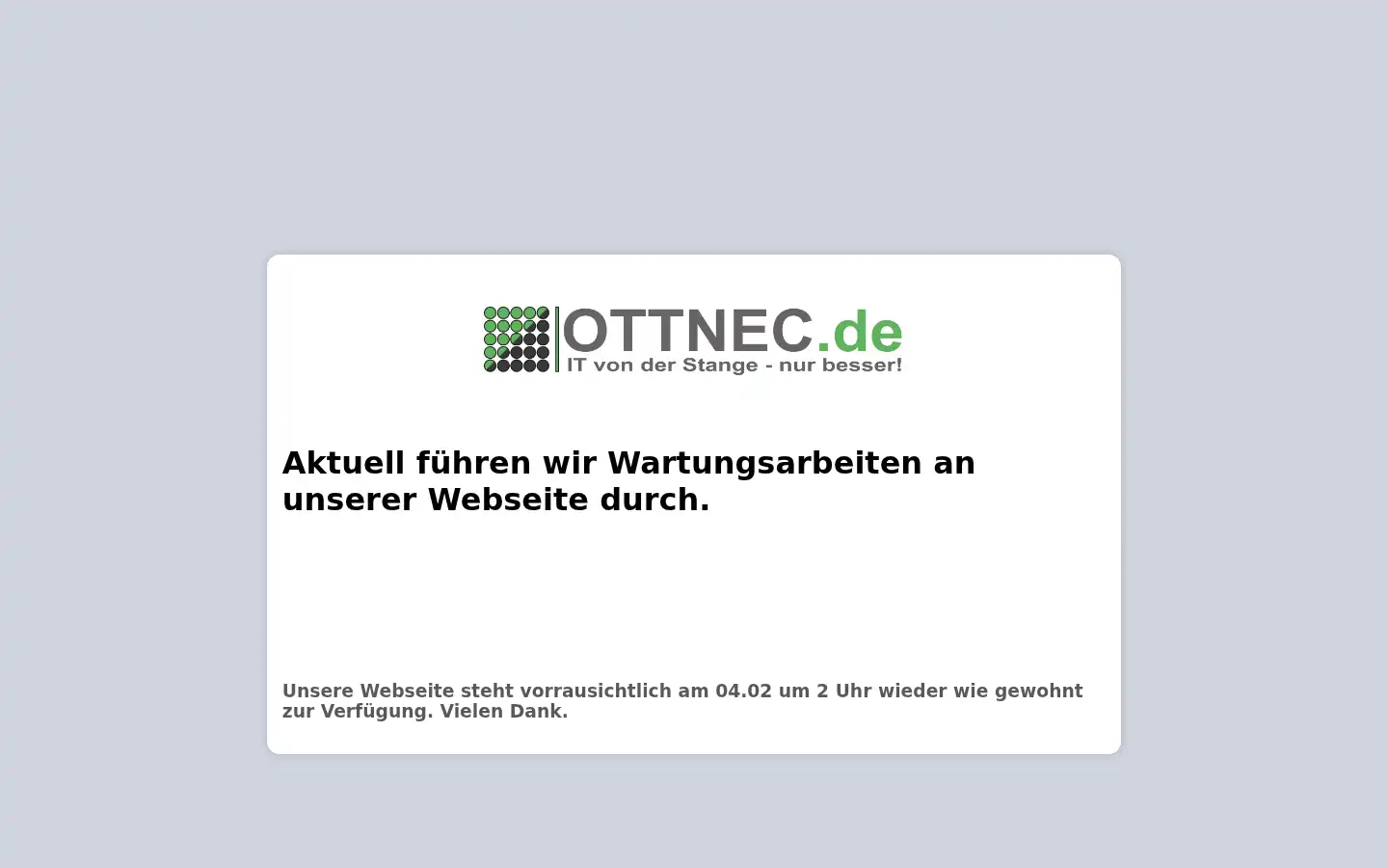 Screenshot of hosting.ottnec.de