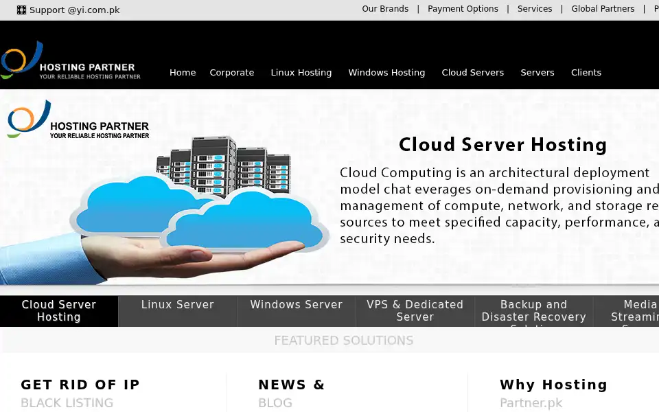 Screenshot of hostingpartner.pk
