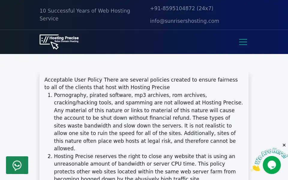 Screenshot of hostingprecise.com