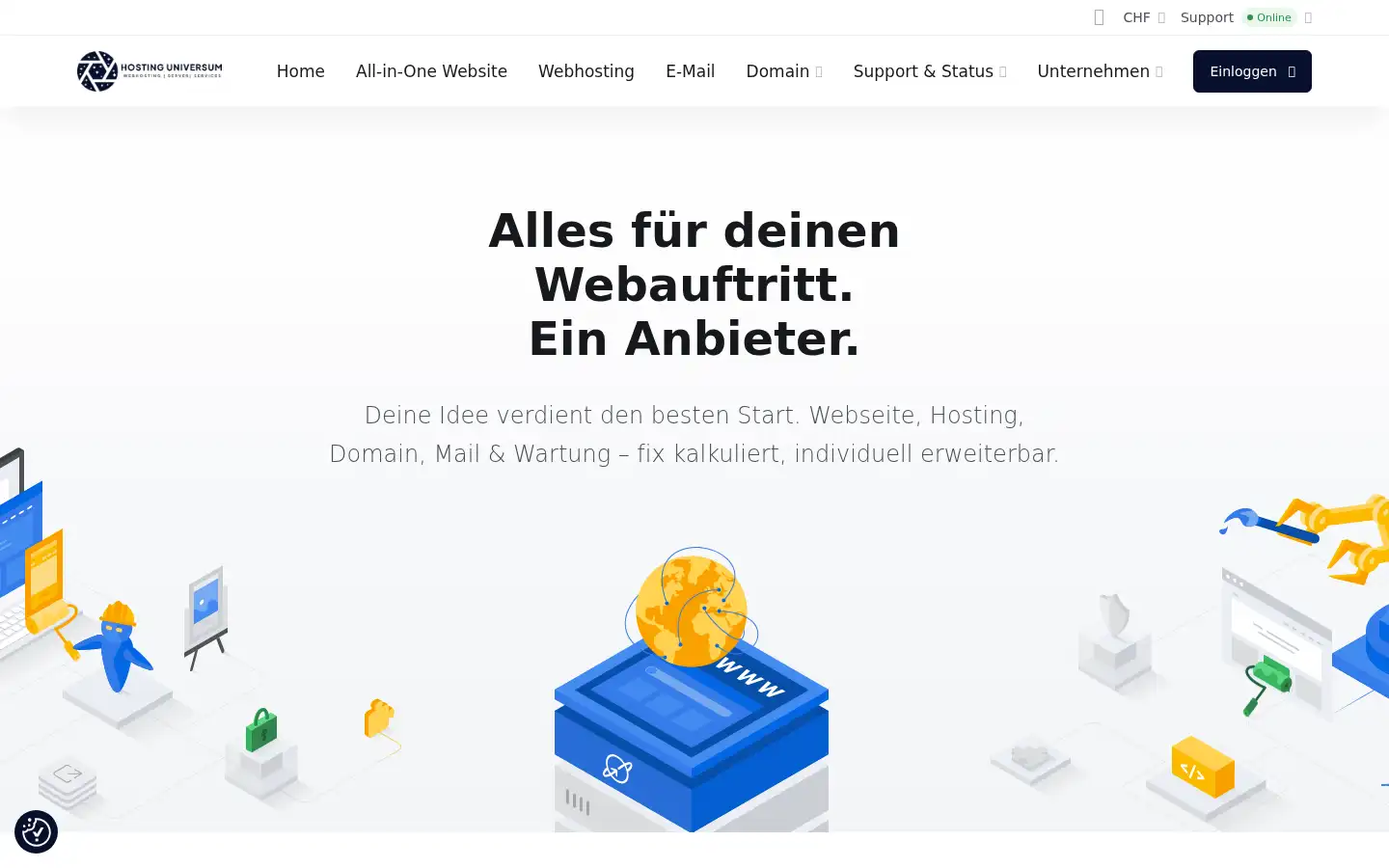 Screenshot of hostinguniversum.com