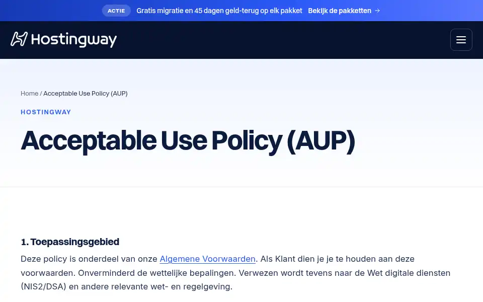 Screenshot of hostingway.nl