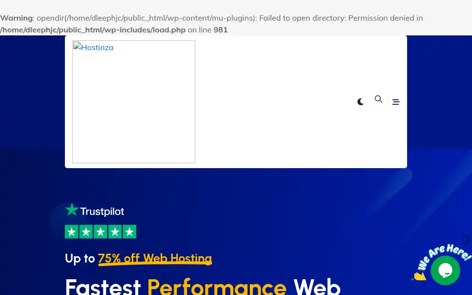 Screenshot of hostinza.co.in
