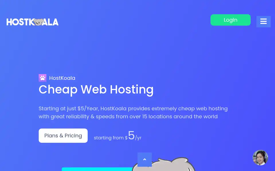 Screenshot of hostkoala.com