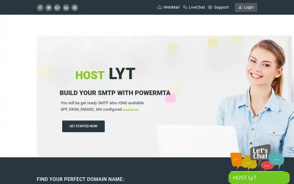 Screenshot of hostlyt.com