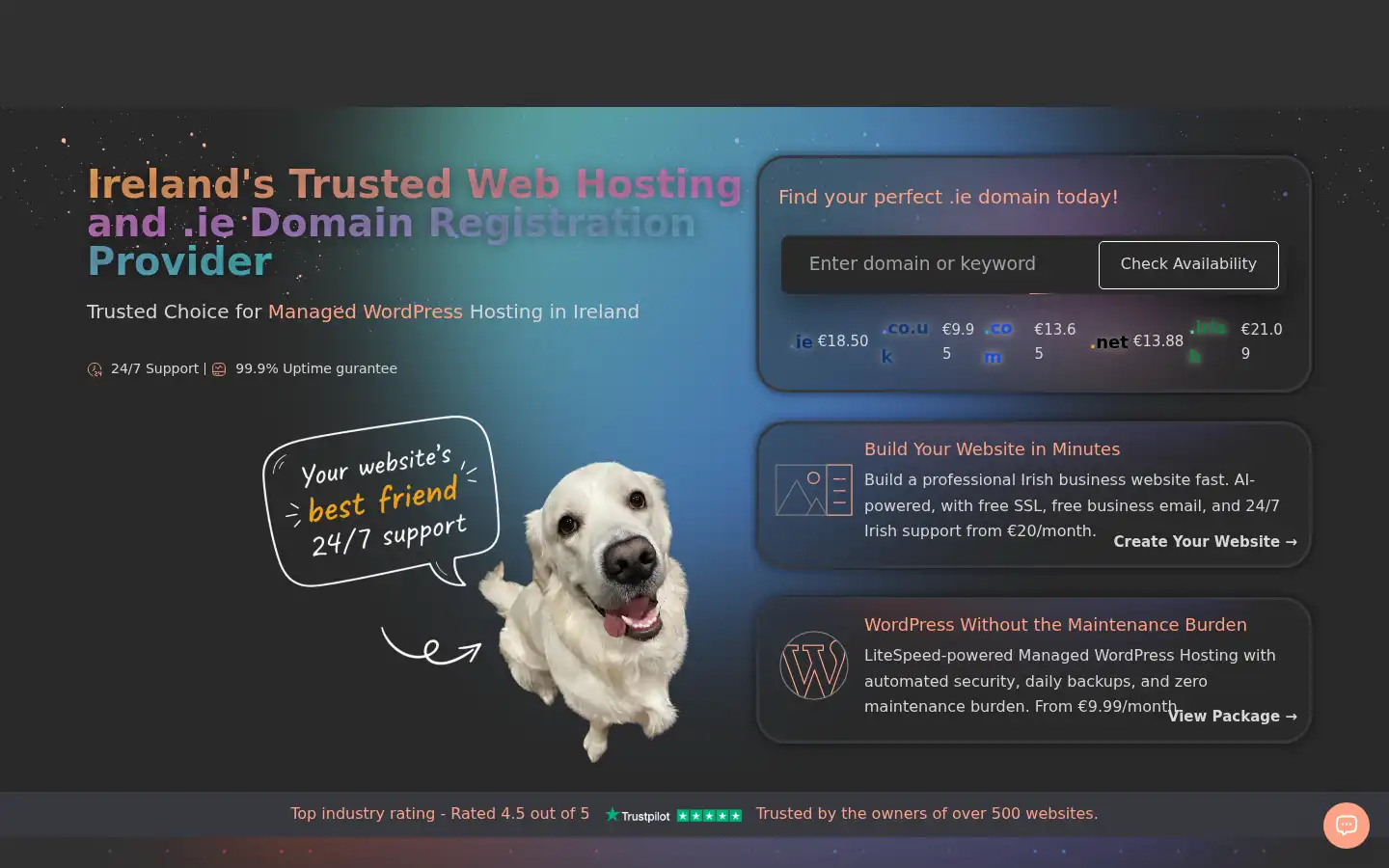 Screenshot of hostmaxa.ie
