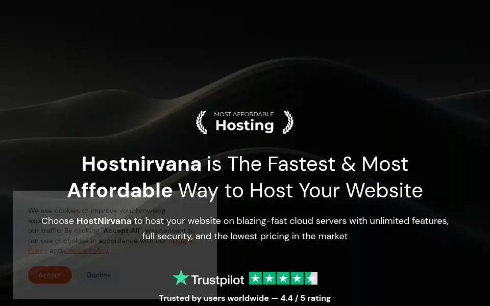 Screenshot of hostnirvana.com
