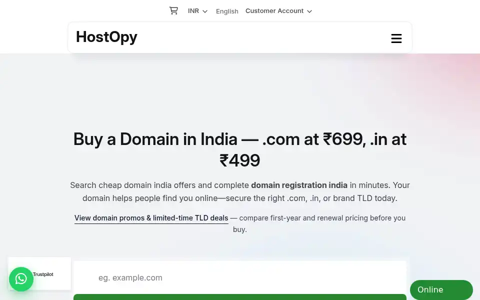 Screenshot of hostopy.com