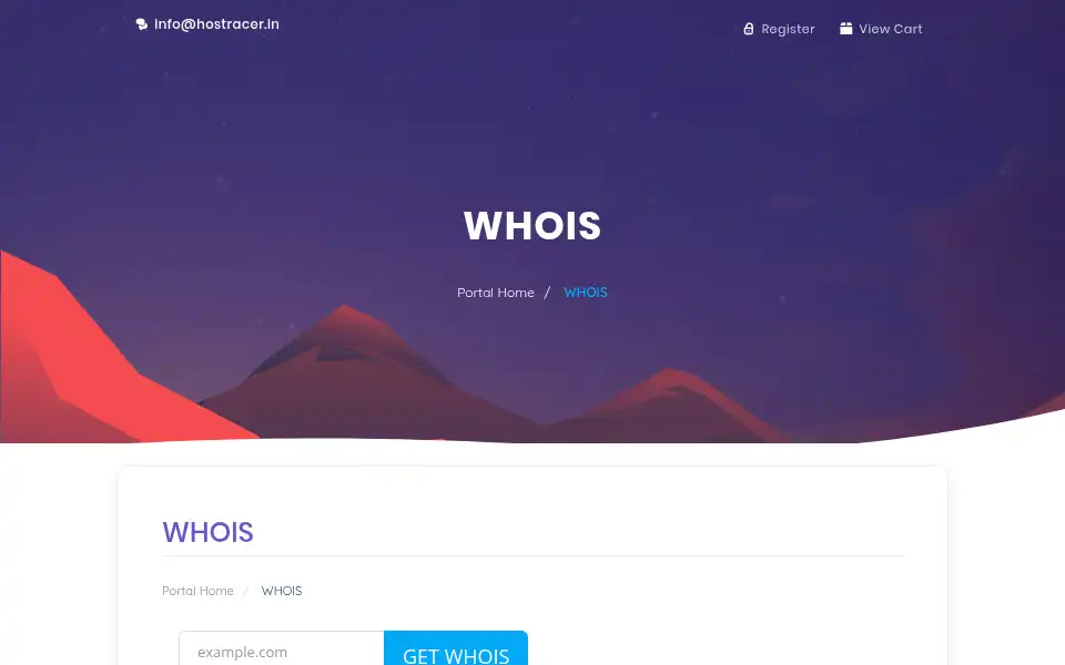 Screenshot of hostracer.in