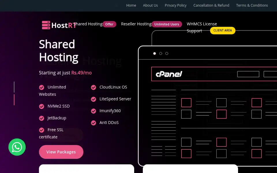 Screenshot of hostrt.in