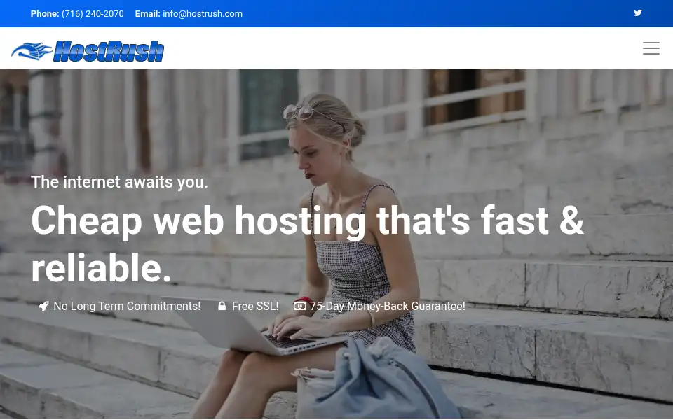 Screenshot of hostrush.com