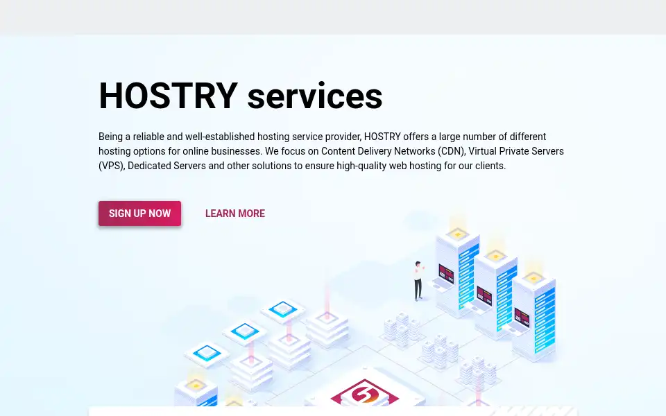 Screenshot of hostry.com