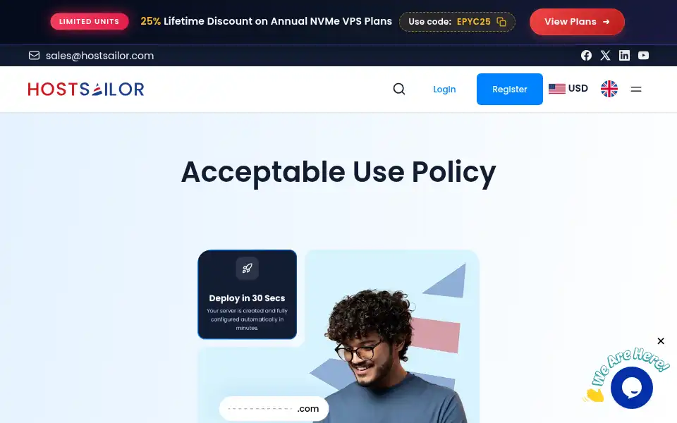 Screenshot of hostsailor.com